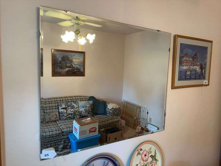 Beveled wall mirror 36”x30” image
