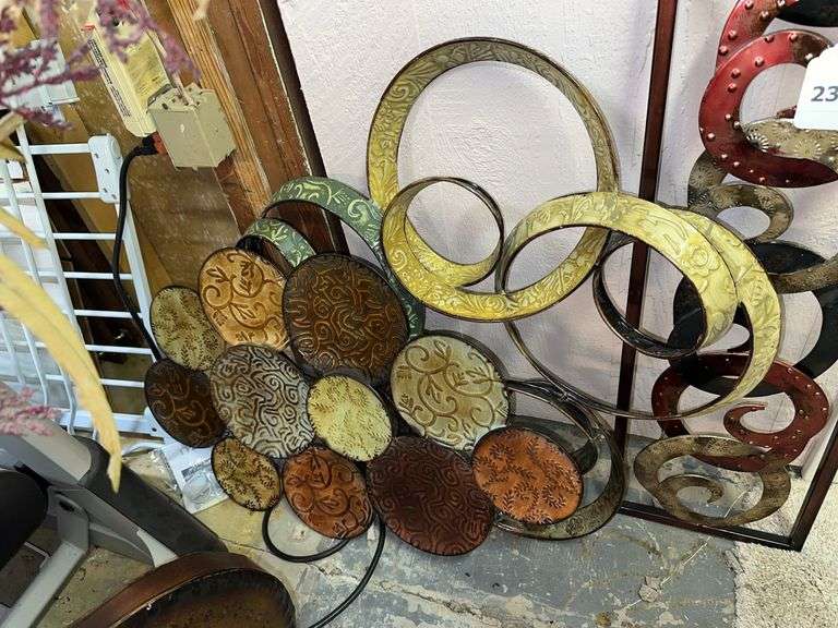 Three tin wall art pieces image