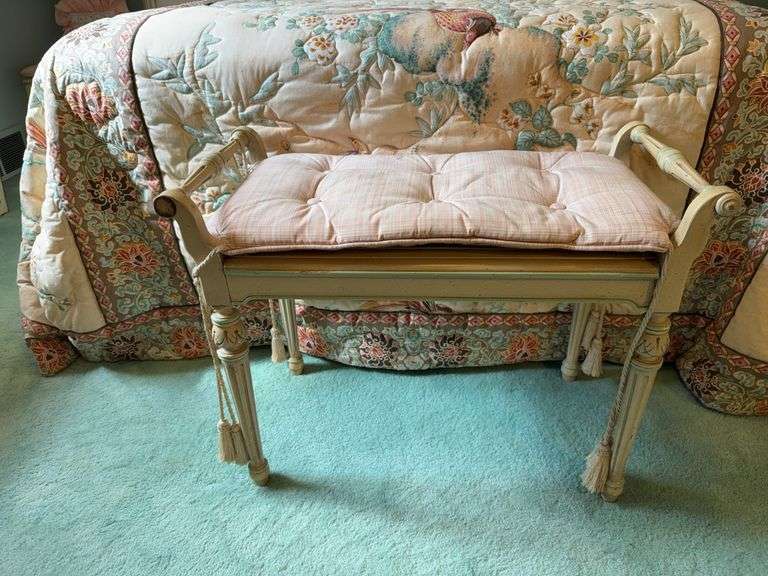 Berkey & Gay bench wine cane seat 26" x 14" x 21" image