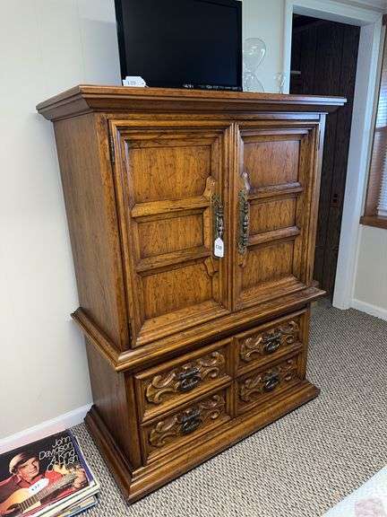 Queen size headboard,  Armoire and side table image