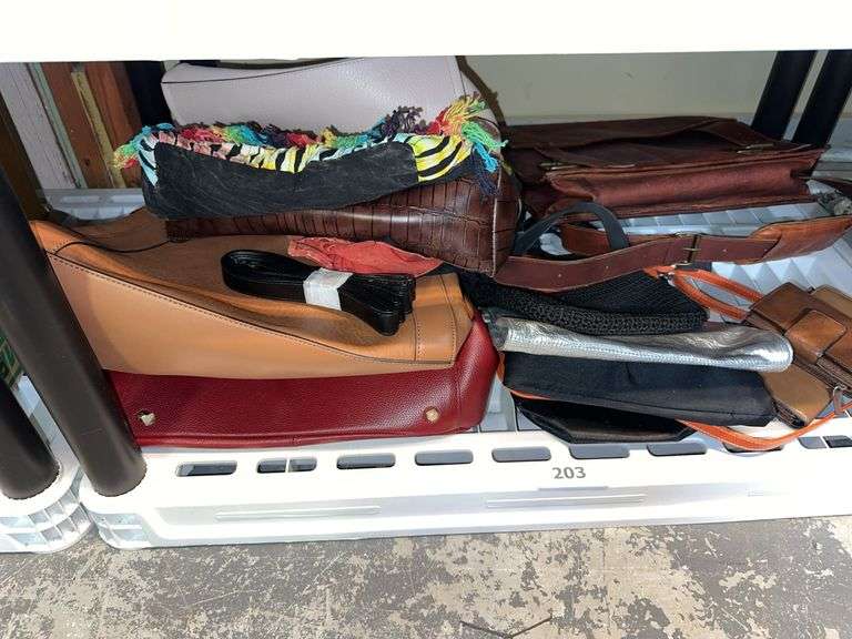 Lot of purses, clutches, wallets, satchel image