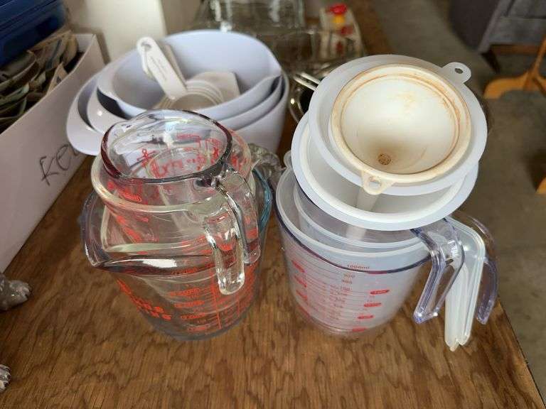 assorted measuring bowls and glasses image