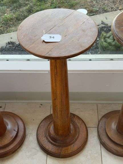 30” oak plant stand image