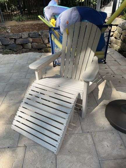 Pair of Berlin Gardens adirondack chairs with footstools image