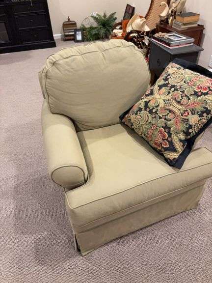 Ethan Allen swivel upholstered arm chair image
