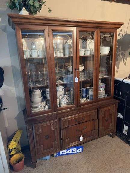 Vintage China cabinet 60" x 76" x 17" image