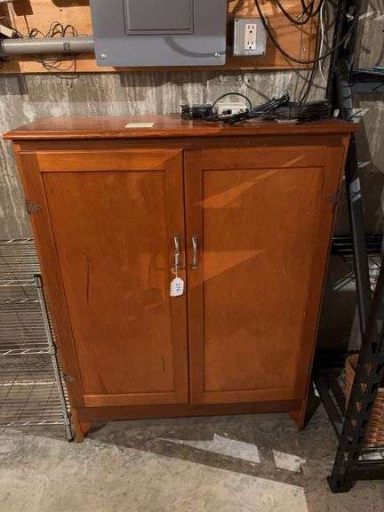 Wood double door storage cabinet image