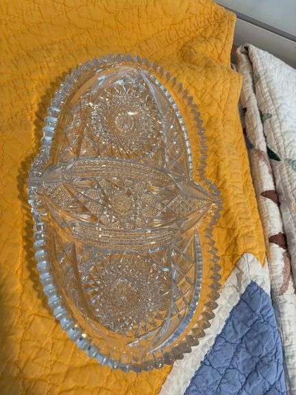 12” Cut glass dish image