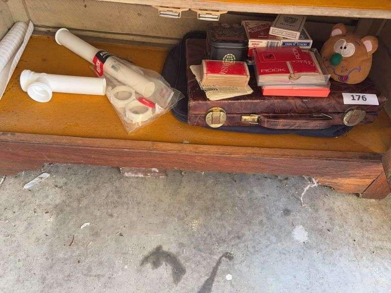 Brief case, rook cards, misc image