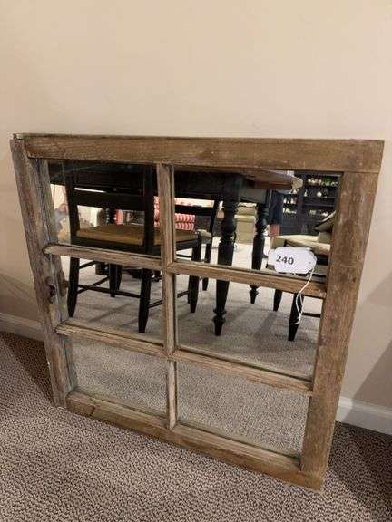 Old window made into a mirror 27" x 28" image