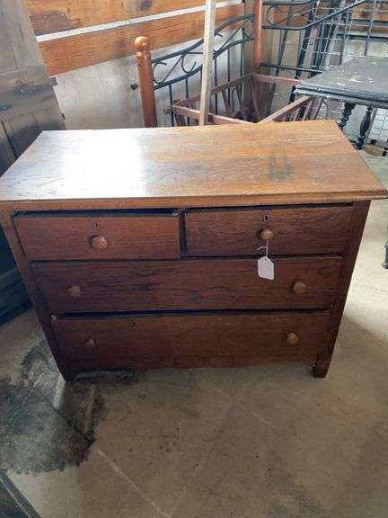 Antique 4 Drawer Dresser/ wash stand - 38x19x29" image