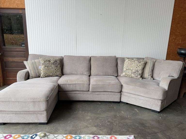 Micro Fiber 3 Piece Sectional with throw pillows image
