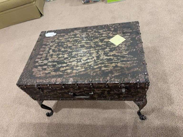 Metal trunk style coffee table image