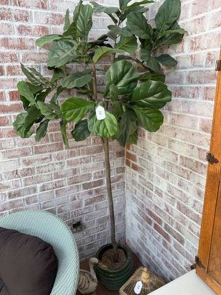 Artificial tree in ceramic pot 84" t image