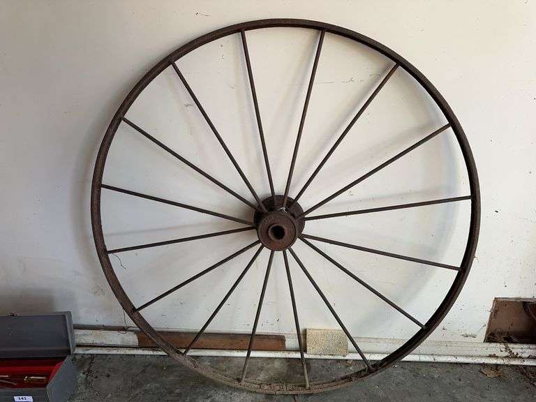 Antique wagon wheel 55” diameter image