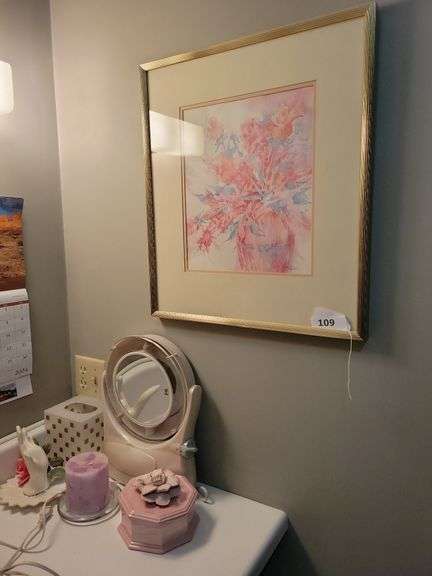 Framed Print, Lighted Mirror, Ceramic Jewelry Box, Misc image