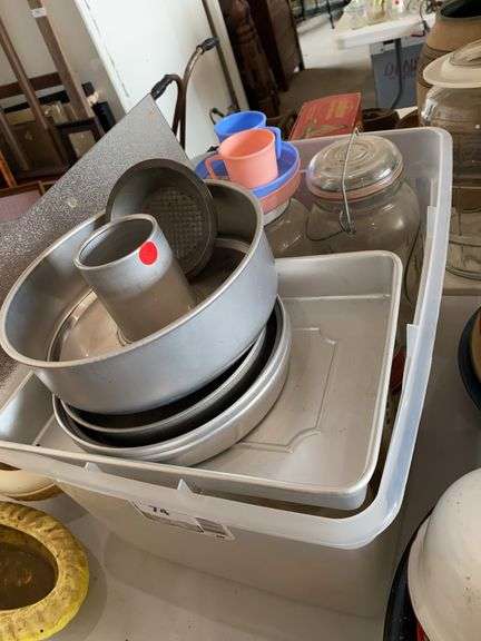 Anitique Coffee Cans, Canisters, Glass Jar, misc bakeware image