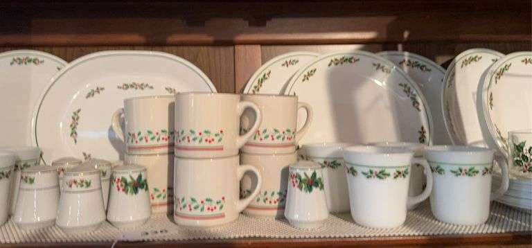 Mixture of Corning & Correlle holiday dishes image