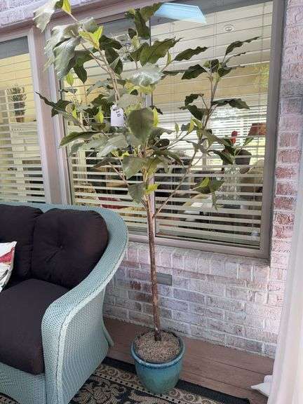 Artificial tree in ceramic pot 72" t image