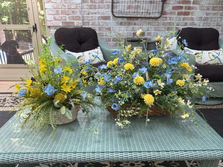 Two artificial floral arrangements image