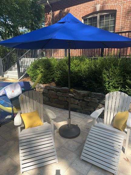 Sunbrella umbrella (used only one season) and stand image