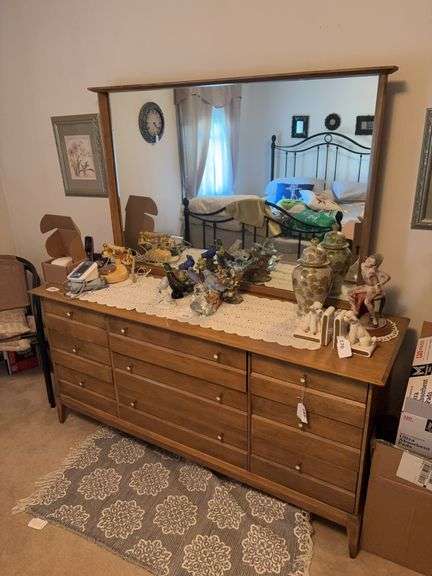 Heywood Wakefield 7 drawer dresser w/ mirror image