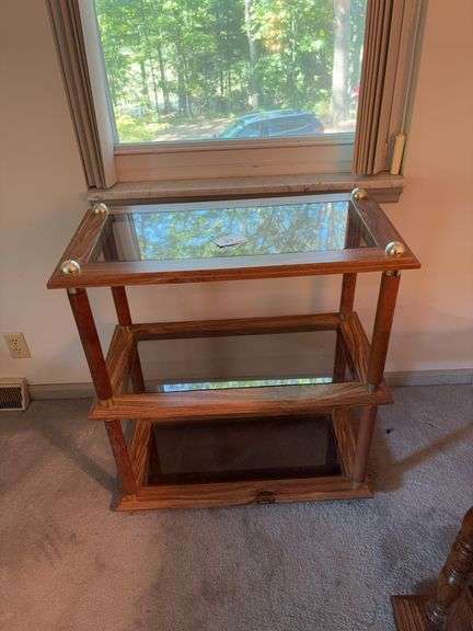 2 level stand w/ glass inserts image