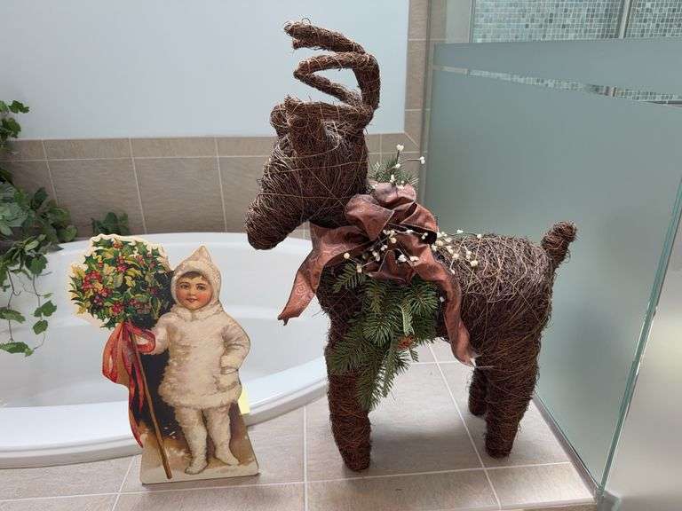 Reindeer & wood Christmas decoration image