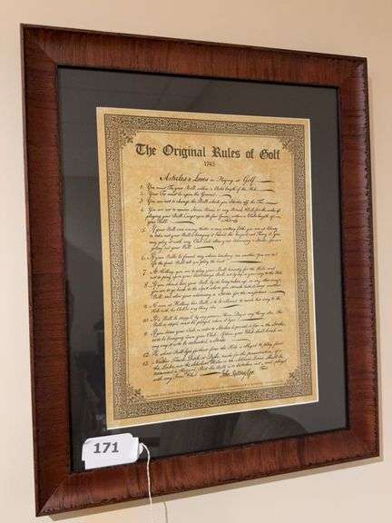 Framed golf print 18" x 22" image