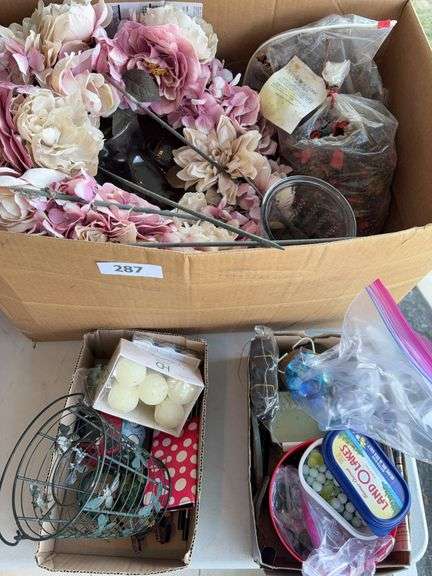 Flowers, candles, decorative marbles image