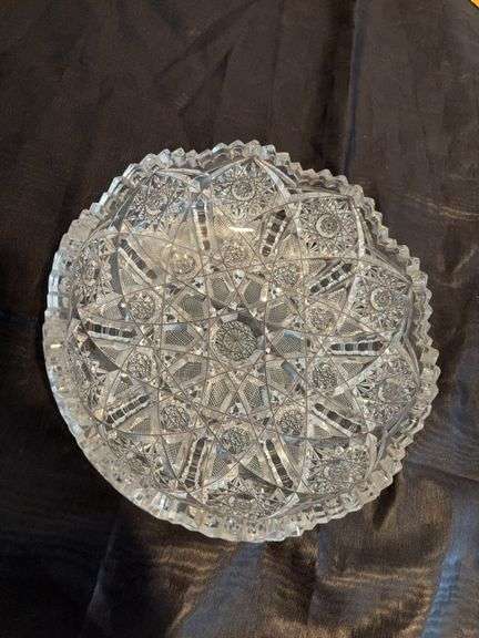 8” cut glass dish image