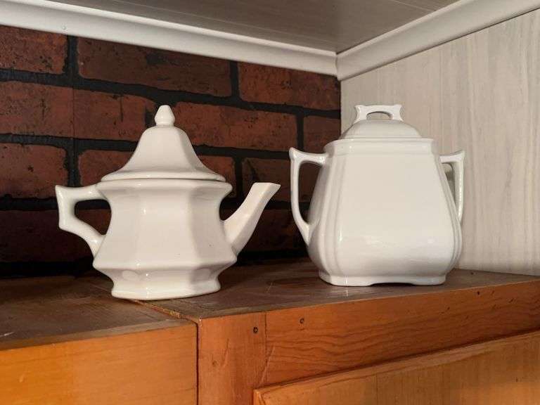 Teapot and double handled covered jar image