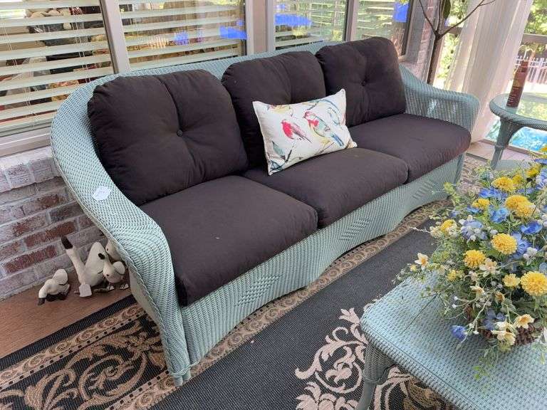 Like-new, Lloyd & Flanders "Reflections", all-weather, 3 cushion wicker sofa image