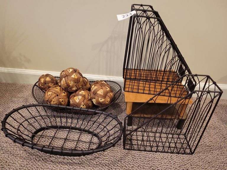 Metal File Folders, Wood Platforms, Metal Baskets, Spheres image