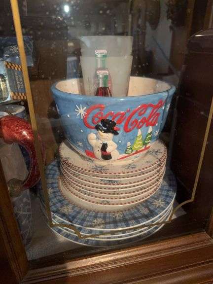Coca Cola bowl, Snow Family dishes, napkin rings image