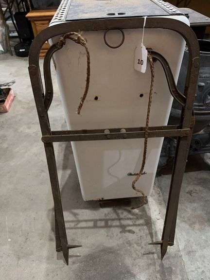 Antique hay bale grapple, antique harness frame for pony cart image