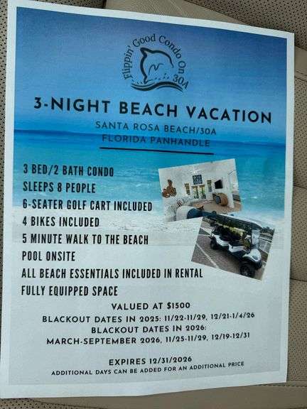 3 Night Beach Vacation in Santa Rosa Beach, FL image