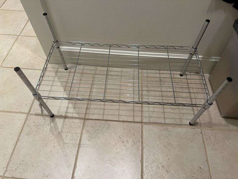 Lot of metal pantry organizing shelves (does not include food) image