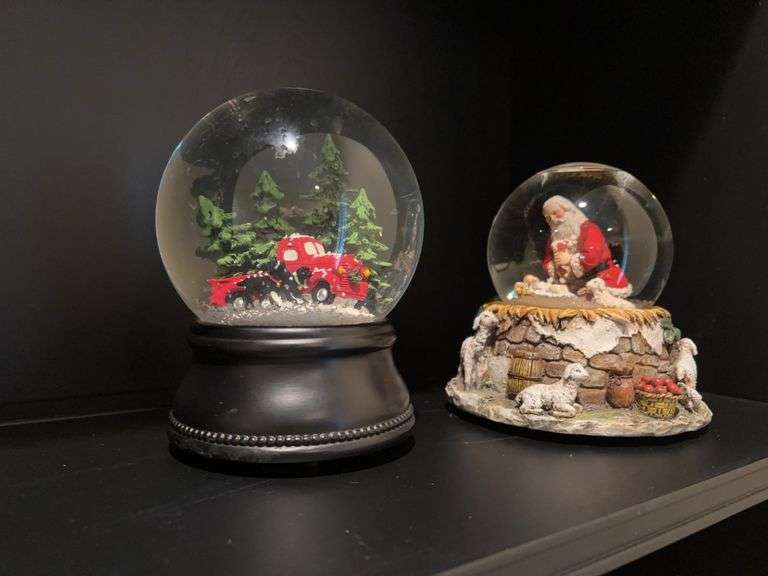 Two musical Christmas water globes image