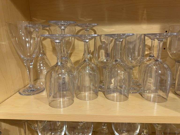 Large lot of William Sonoma sweat proof acrylic stemmed glasses and tumblers image