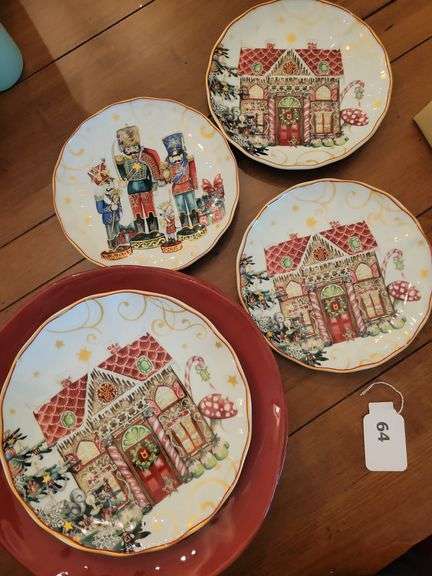 Woolrich Summerstone Falls Red Dinner Plates (8 pieces), Williams-Sonoma Christmas Plates image