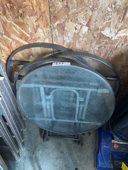 4 - 18" glass top folding table image