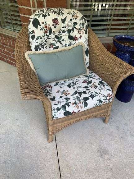 2 Ebel Furniture all weather wicker side chairs with cushions image