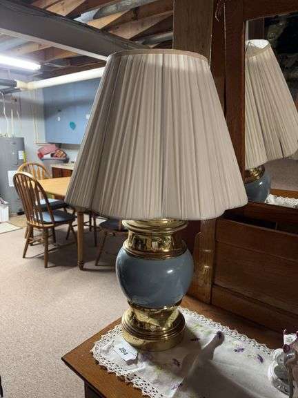 Blue and gold tone lamp image