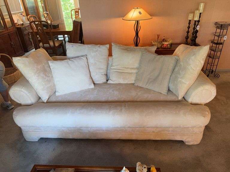 White upholstered sofa 83" x 38"