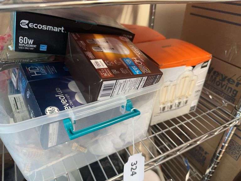 Lot of misc size light bulbs image