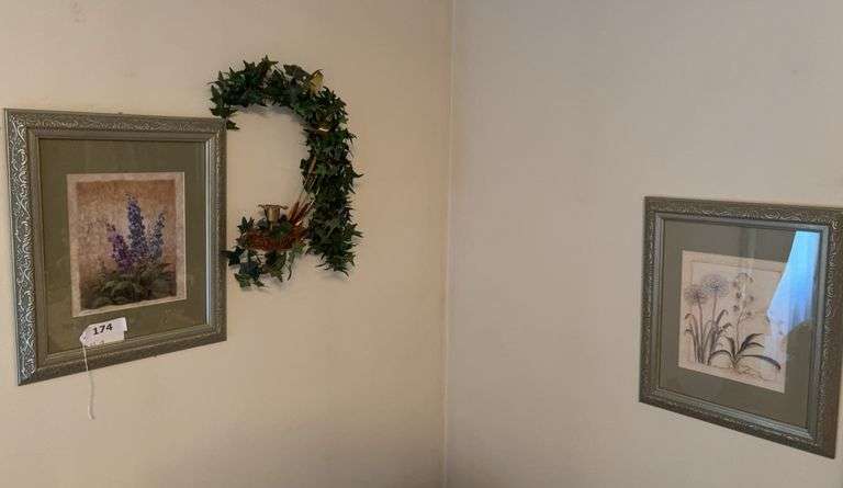 3 framed prints, wall candle holder image