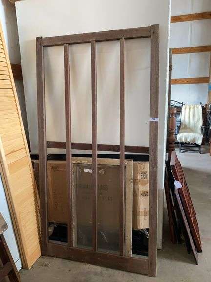 Antique Barn Frame - 39"x72" and 22” x 34” white framed window image