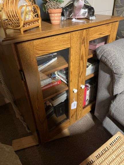 2 door cabinet and contents inside not on top image