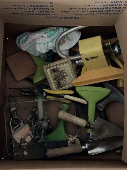 Sprinklers, planter, garden hand tools, misc image